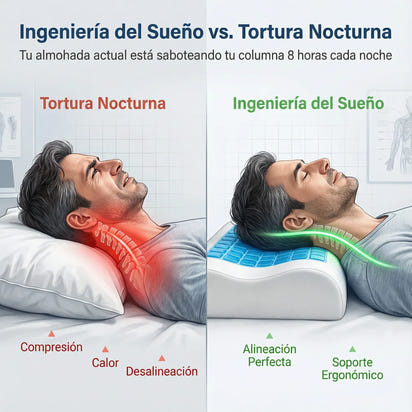 Almohada Cervical Premium con Gel Refrescante (Alivio Inmediato).