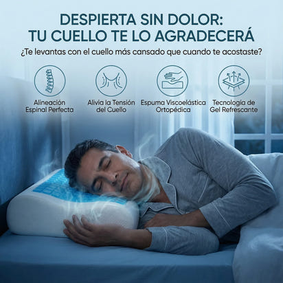 Almohada Cervical Premium con Gel Refrescante (Alivio Inmediato).