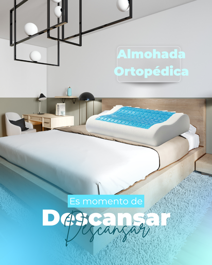 Almohada Cervical Premium con Gel Refrescante (Alivio Inmediato).